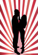 Dancing couple silhouette