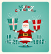 Christmas card with Santa. Vector. Editable