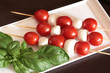 Cherry tomatoes and mozzarella on skewers Cherry tomatoes and mozzarella on skewers