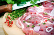 Préparation de grillades de porc