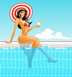 girl in swiiming pool