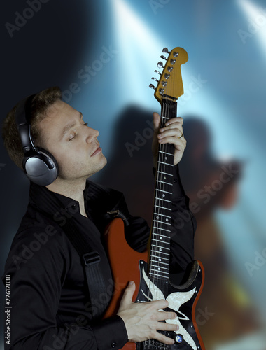 Photo: Playing guitar at the blues club Playing guitar at the blues club