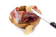 slice bread with parma ham and grana and dried fig slice bread with parma ham and grana and dried fig