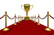 Red carpet on white background. Isolated 3D image