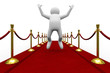 Red carpet on white background. Isolated 3D image