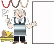 Happy butcher cartoon