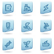 Ecology icons set 5, blue sticker series