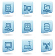 Network icons, blue sticker series