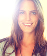 Portrait of happy young lady smiling