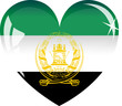Vector heart with Afghanistan flag texture on a white.