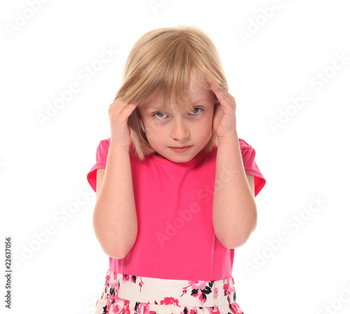 Photo: Young little girl in pain Young little girl in pain