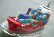 Containerfeeder auf dem Nord-Ostsee-Kanal bei Kiel Containerfeeder auf dem Nord-Ostsee-Kanal bei Kiel