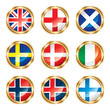 Flag buttons European two. Vector, each in separated layer