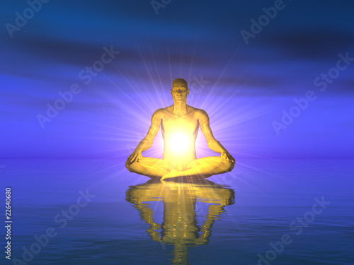 Illustration: Wasser Meditation - Gold Blau Wasser Meditation - Gold Blau