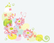 water-colour floral border
