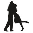 Silhouettes dancing
