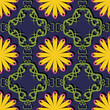 seamless background with flowers and leaves