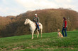 Spaziergang mit Hund und Pferd 2