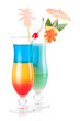 Two tropical cocktails with decoration Two tropical cocktails with decoration