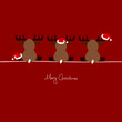 3 Sitting Christmas Reindeers