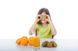 Long-haired girl playing with fruit Long-haired girl playing with fruit