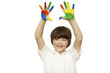 A child finger painting