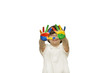 A child finger painting
