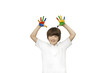 A child finger painting