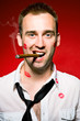 Foto: man smoking cigaro man smoking cigaro