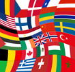 patchwork of world flags abstract background vector