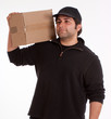 Young Man carrying a box