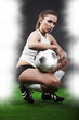 Sexy football player on stadium