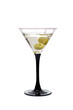 Martini with olives on a white background Martini with olives on a white background