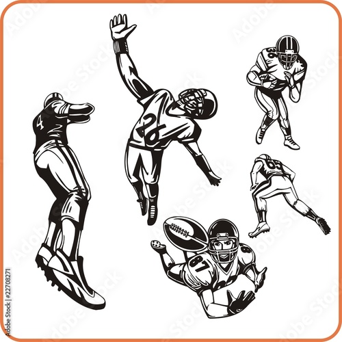 American Football Players Clipart. Zoom Not Available: Vector images scale to any size. American Football Player