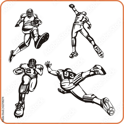 american football players clipart. Zoom Not Available: Vector images scale to any size. American Football Player