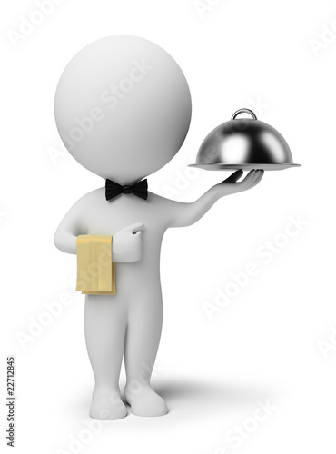 3d small people - waiter