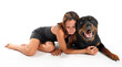 femme et rottweiler femme et rottweiler