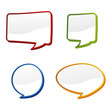set of four 3d speech bubbles set of four 3d speech bubbles