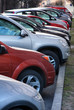 Row of cars parking in the city Row of cars parking in the city