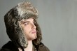 winter fur hat portrait of fashion young man winter fur hat portrait of fashion young man
