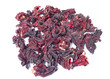 Dried hibiscus flowers isolated on white