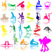 Vector illustration of fitness silhouettes