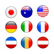 world flags pin buttons vector