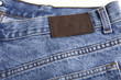 Denim blue jeans rear with label