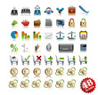Simple colorful web icon set 02 - office, business