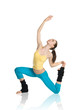 beautiful girl doing gymnastics on white background beautiful girl doing gymnastics on white background