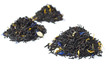 3 piles of black tea isolated on white 3 piles of black tea isolated on white