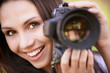Beautiful girl with camera Beautiful girl with camera