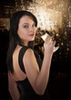 Portrait of beautiful woman with champagne glass