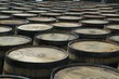 Whisky barrels in a distillery
